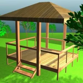 Traditional Asian Garden Gazebo 3d model