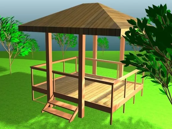 European Garden Gazebo 3d model