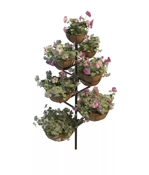 Outdoor Garden Planter With Flowers 3d model Outdoor Garden Planter With Flowers 3d model