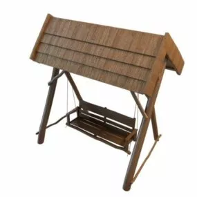 Garden Outdoor Wooden Swing 3d model