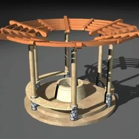 Garden Well Gazebo Decoration 3d model