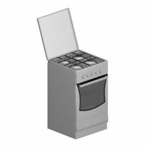 Gas Range With Oven 3d model