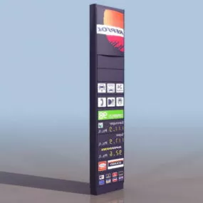Gas Station Informational Road Sign 3d model