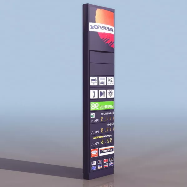 Gas Station Informational Road Sign 3d model Gas Station Informational Road Sign 3d model