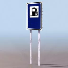Gas Station Road Sign 3d model