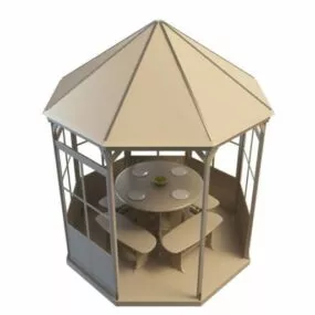 Antique Gazebo Dining Garden 3d model