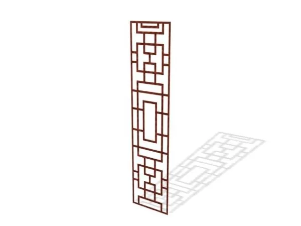 Carved Floral Pattern Divider Window 3d model