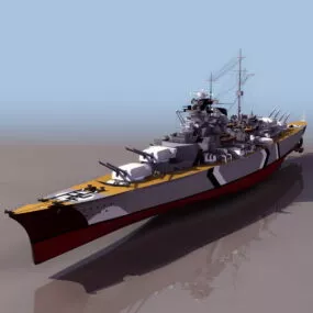 Watercraft German Bismarck Battleship 3d model