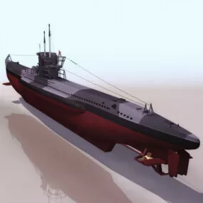 German Type Vii Submarine Watercraft 3d model