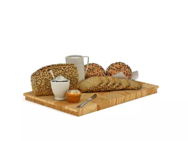 Bread Food On Disc 3d model