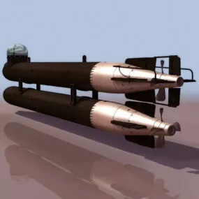 Watercraft German Manned Torpedo Neger 3d model