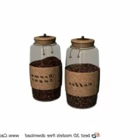 Coffee Bottle With Sugar Pot 3d model