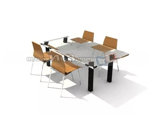 Glass Dining Furniture Table And Chairs 3d model Glass Dining Furniture Table And Chairs 3d model