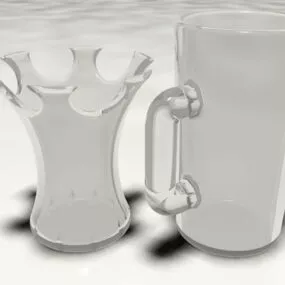 Kitchen Glass Mugs 3d model