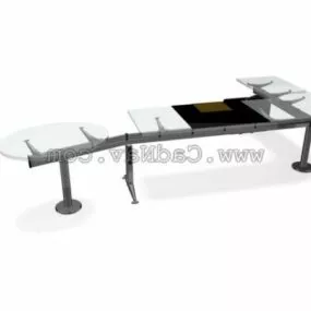 Glass Computer Desks Unit Furniture 3d model