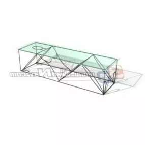 Furniture Glass Sofa Side Table 3d model