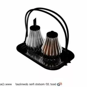 Glass Spice Bottle With Stand 3d model