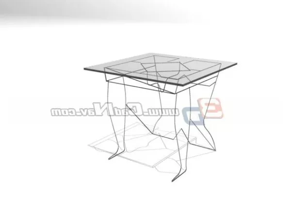 Furniture Glass Top Iron Coffee Table 3d model Furniture Glass Top Iron Coffee Table 3d model