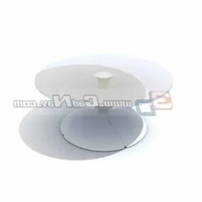 Glass Top Furniture Round Coffee Desk 3d model