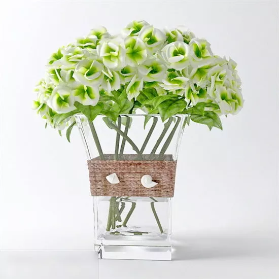 Glass Vase Flower On Desk 3d model Glass Vase Flower On Desk 3d model