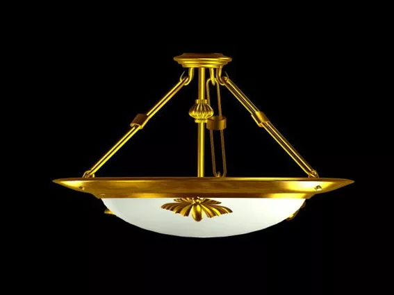 Vintage Glass Bowl Gold Light Fixture 3d model Vintage Glass Bowl Gold Light Fixture 3d model
