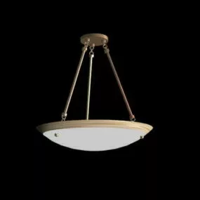 Glass Bowl Old Home Light Fixture 3d model