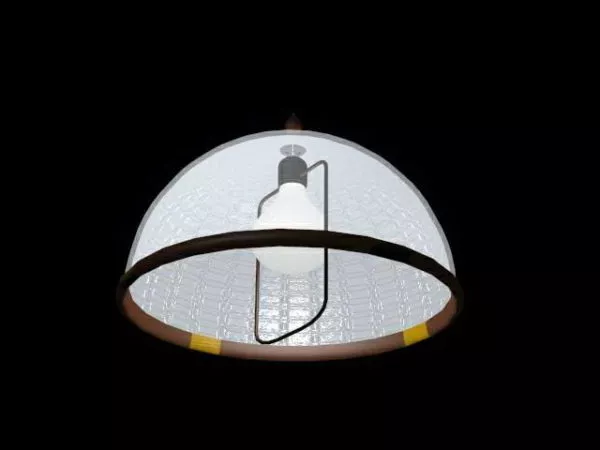 Glass Bowl Ceiling Light 3d model Glass Bowl Ceiling Light 3d model