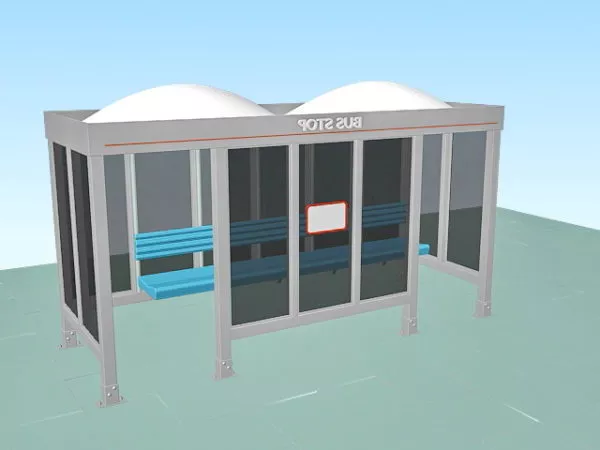Building Glass Bus Stop Shelter 3d model Building Glass Bus Stop Shelter 3d model