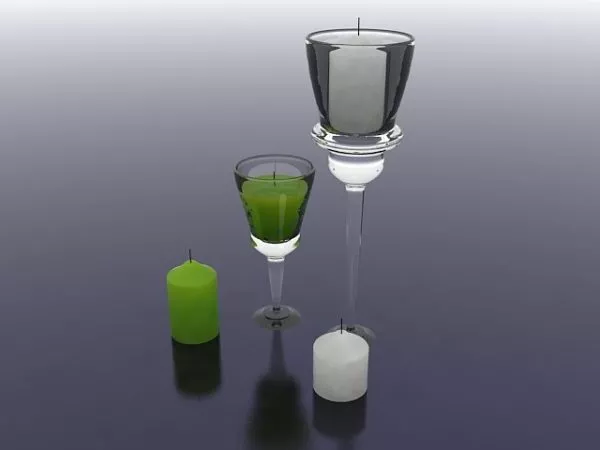 Burning Candle Light 3d model