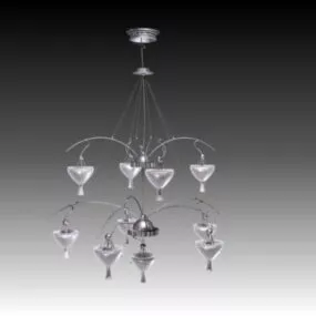 Living Room Glass Chandelier 3d model