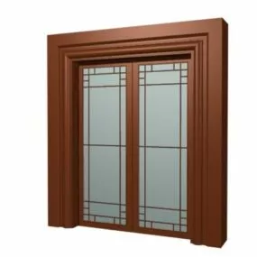 Home Furniture Glass Double Door 3d model