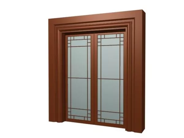 Home Furniture Glass Double Door 3d model Home Furniture Glass Double Door 3d model