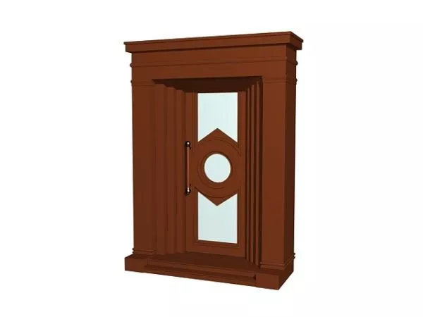 Glass Wooden Front Door 3d model Glass Wooden Front Door 3d model