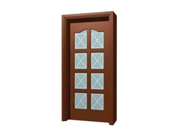 Office Wooden Glass Door 3d model Office Wooden Glass Door 3d model