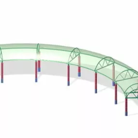 Outdoor Glass Pergola 3d model