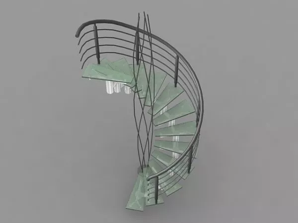 Stair Case Decorative Handrails 3d model
