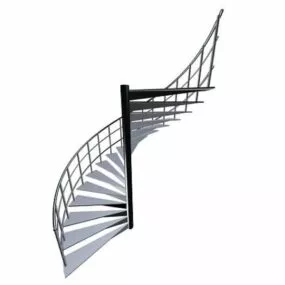 Hotel Glass Spiral Stairs Design 3d model