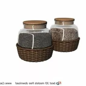 Glass Storage Jar For Kitchen 3d model