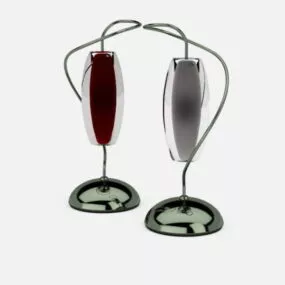 Twin Glass Table Lamps Furniture 3d model
