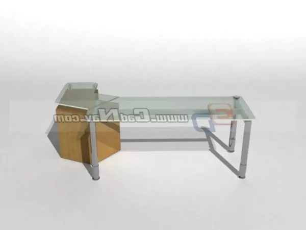 Glass Top Steel Frame Desk 3d model Glass Top Steel Frame Desk 3d model