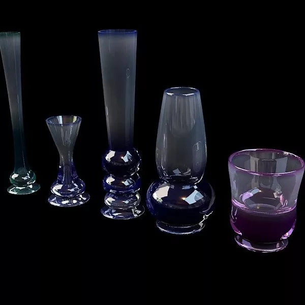Glass Vases Set 3d model Glass Vases Set 3d model