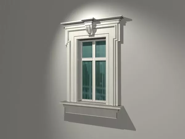 Home Glass Window With Stone Decoration 3d model Home Glass Window With Stone Decoration 3d model