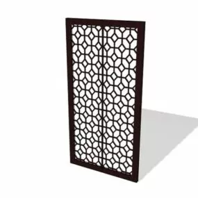 Furniture Glass Wood Divider Panel 3d model