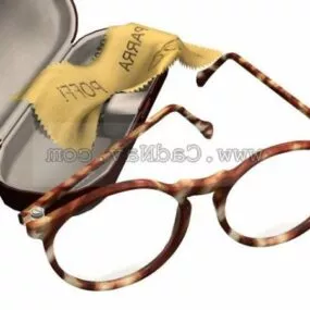 Fashion Glasses With Case 3d model