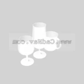 Kitchen Glasses Set 3d model