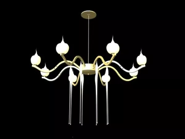 Yellow Shade Pendant Light 3d model