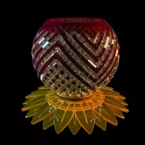 Glazed Brown Colored Glass Vase 3d model
