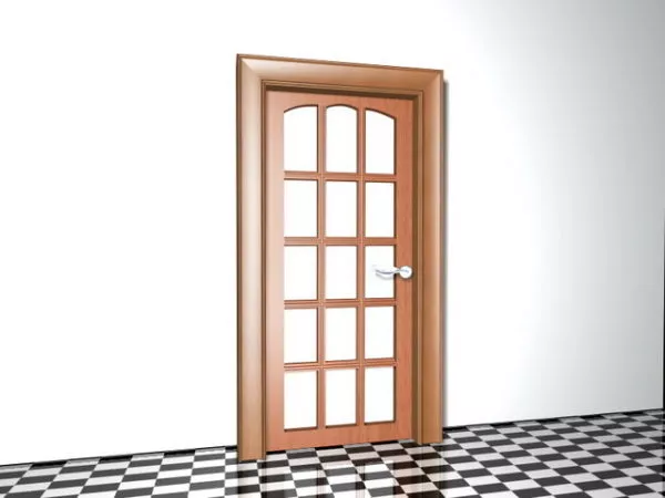 Glazed Wood Frame Home Interior Door 3d model Glazed Wood Frame Home Interior Door 3d model