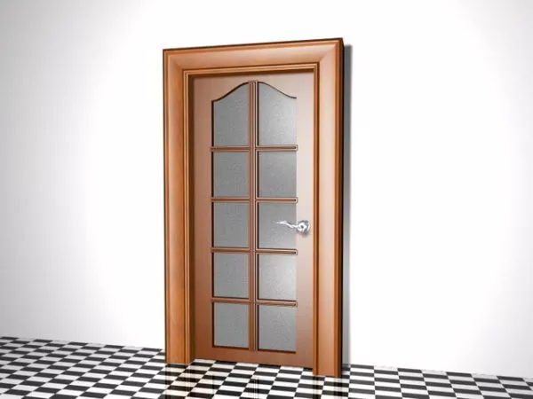 Glazed Internal Home Door 3d model Glazed Internal Home Door 3d model