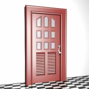 Glazed Louvered Door Design 3d model